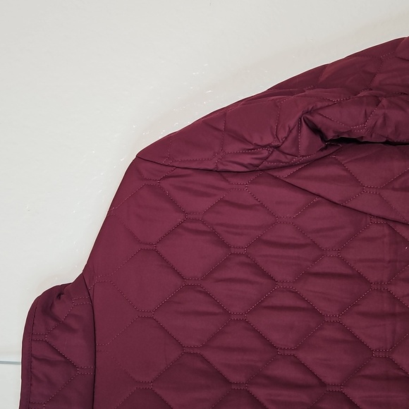 Eddie Bauer Burgundy Quilted Jacket Women’s M | Lightweight Puffer Coat Wine Red - Picture 10 of 13